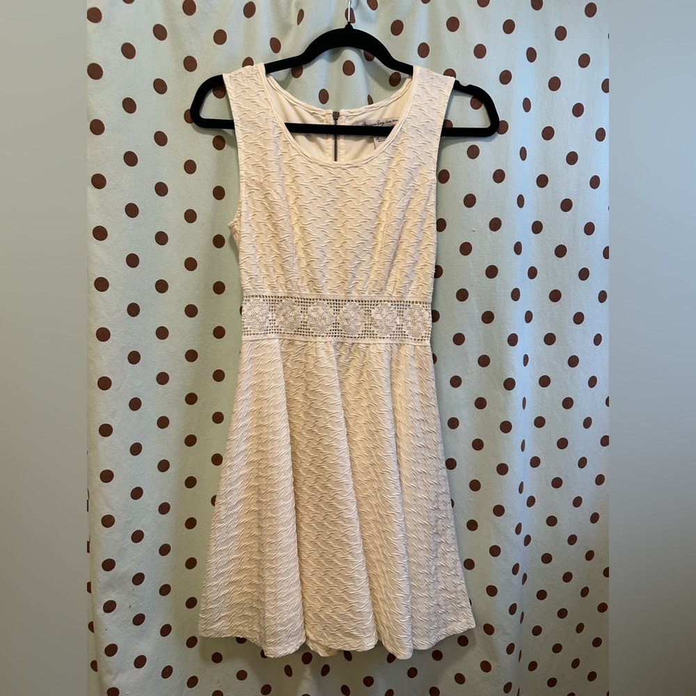 American Rag Off-white Textured and Lace Dress, Size Medium, Gently Used